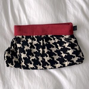 Black, ivory and red custom made clutch